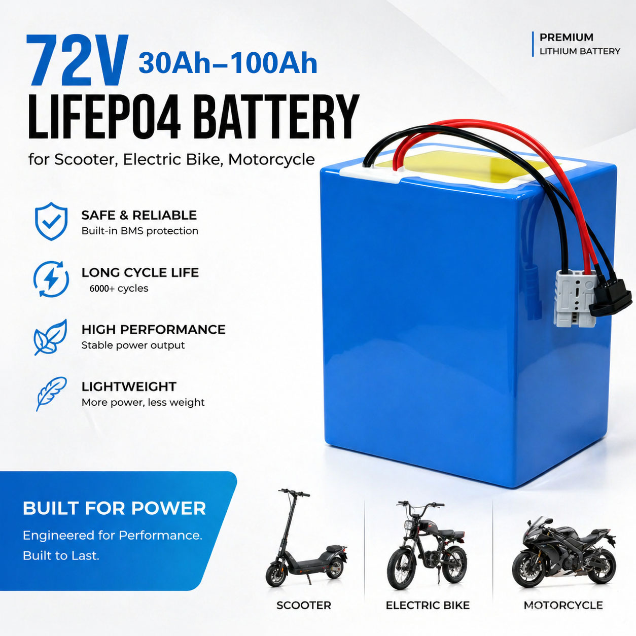 72V 30Ah Lifepo4 Battery Pack - Paket Baterai Lithium LiFePO4 72V 50Ah