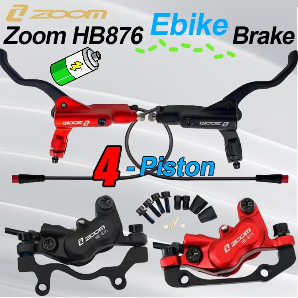ZOOM HB-876E E-bike Set Rem Ca - Zoom Hydraulic Brake 4 Piston E-Scooter ulasan dan harga