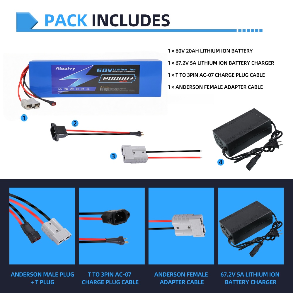 Baterai Aleaivy 60V 20AH 30AH  - 60V 30Ah 21700 Battery Pack ulasan dan harga